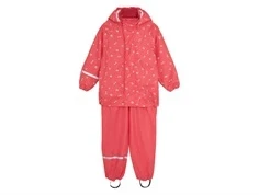 Rødt CeLaVi regntøj med frugtprint 310453 4651 cayenne